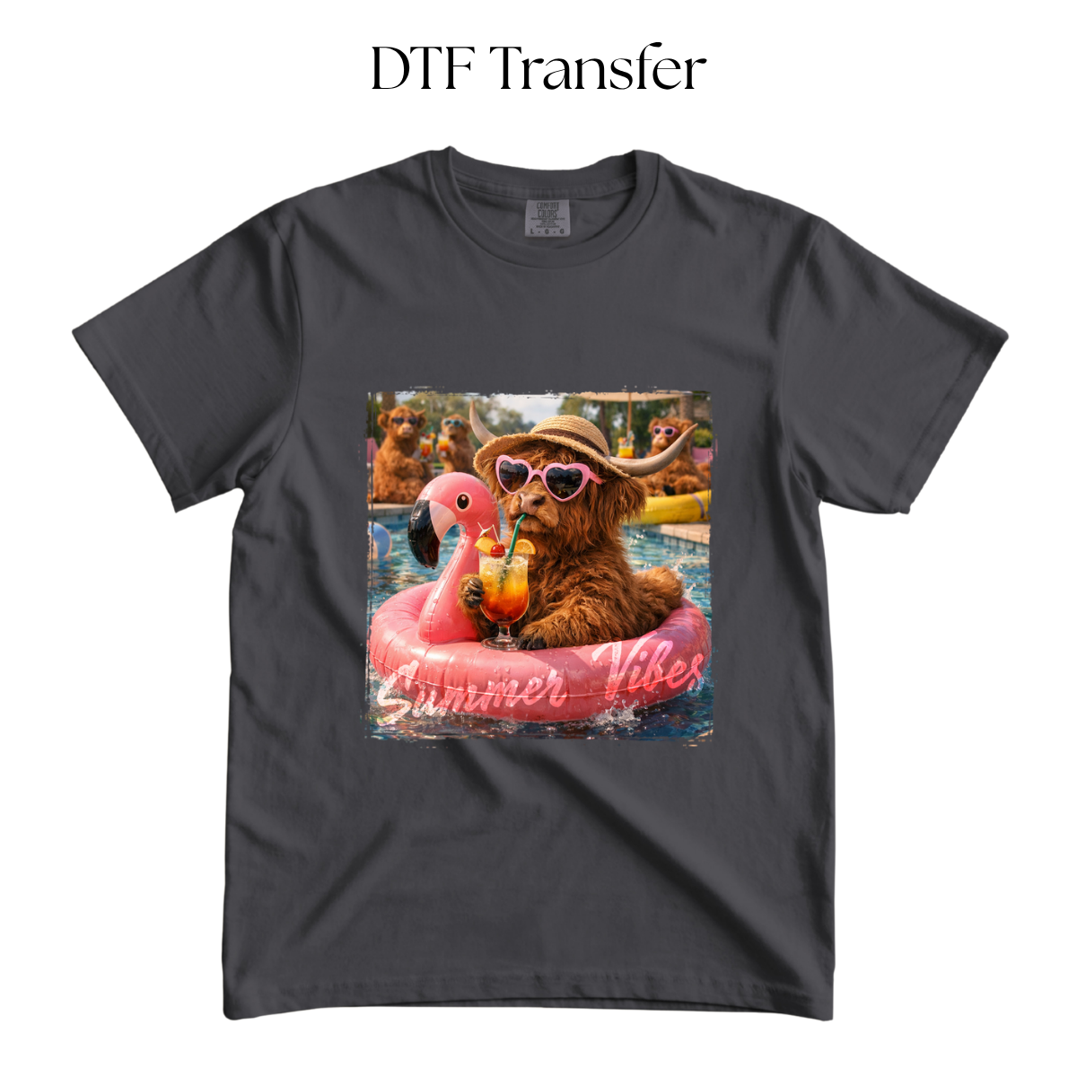 Pool Cow DTF Transfer
