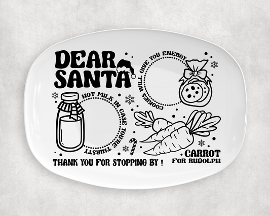 Dear Santa Plate UV DTF Transfer