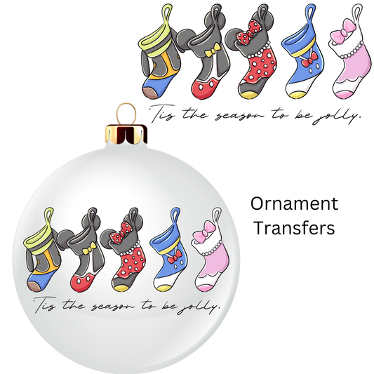 Tis The Season To Be Jolly Stockings Ornament Transfer UV DTF