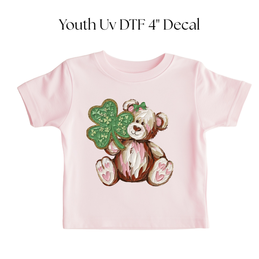 YOUTH Bear and Clover Painting DTF Transfer
