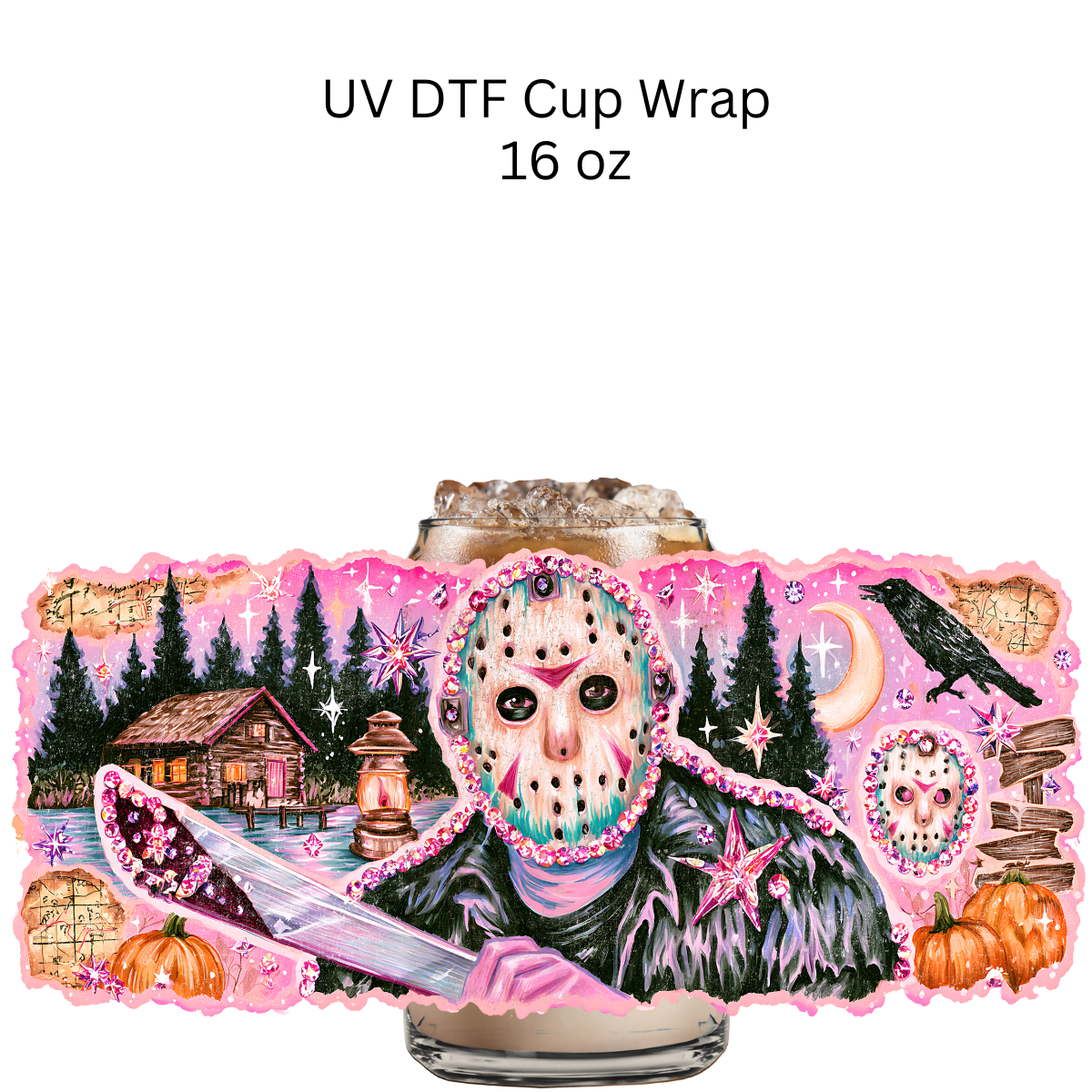 Pink Jason UV DTF Cup Wrap