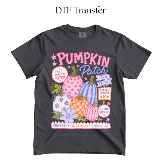 Pink & Purple Pumpkin Patch DTF Transfer
