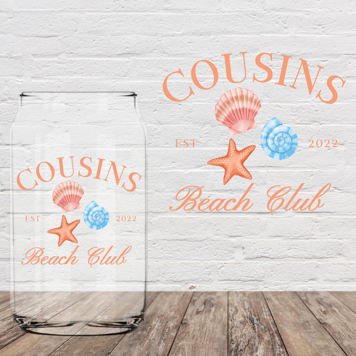 Cousins Beach Seashells 4" UV DTF