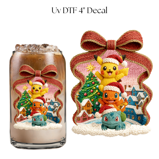 Christmas Poke Faux Yarn 4” UV DTF Decal