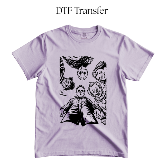 Monsters Looking Down Single Color Dtf Transfer