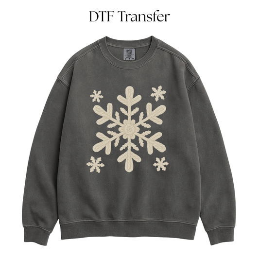 Snowflake Faux Yarn DTF Transfer
