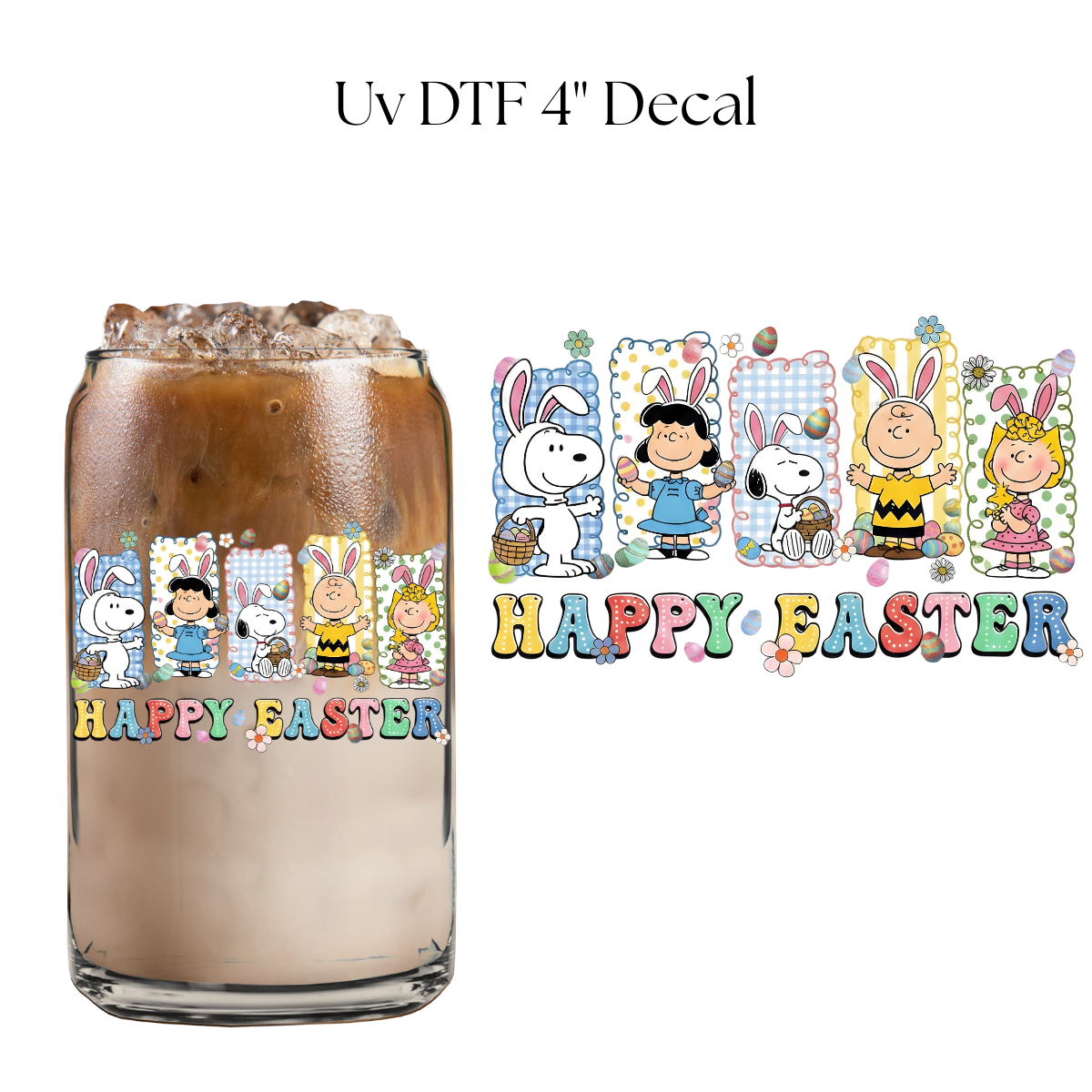 Happy Easter Snoop Friends 4” UV DTF Decal