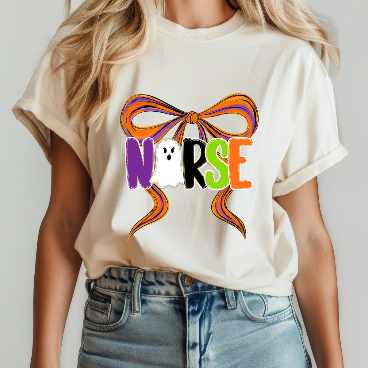 Nurse Halloween Bow Dtf Transfer
