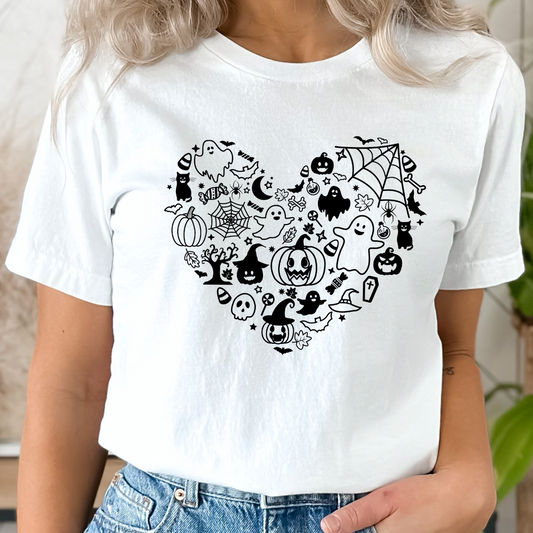 Halloween Heart Single Color DTF Transfer