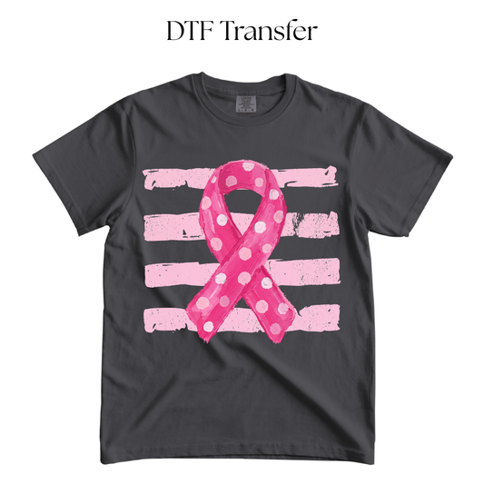 Pink Ribbon DTF Transfer