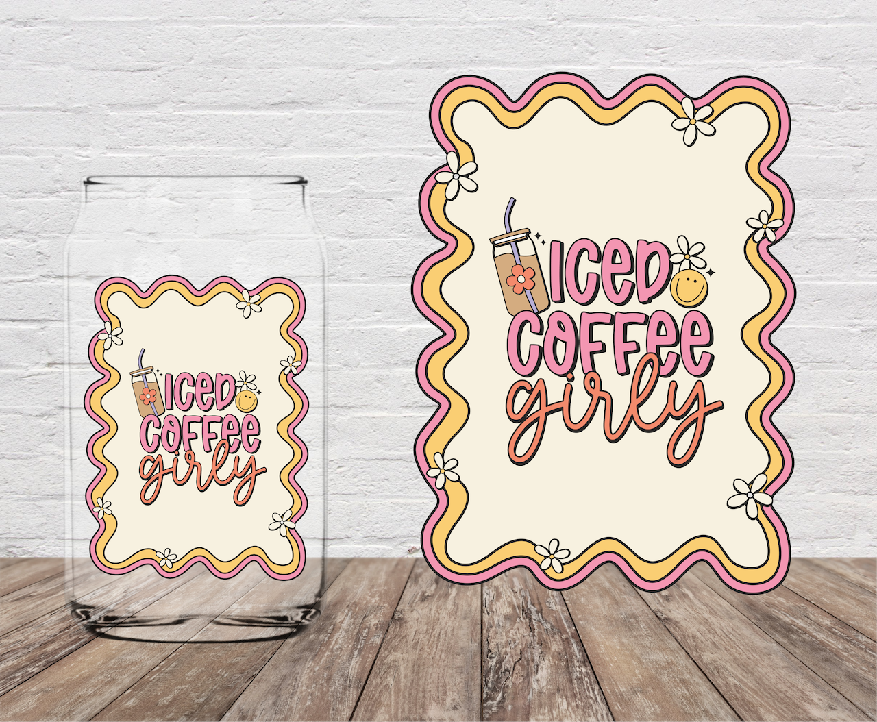 Iced Coffee Girly 4" UV DTF
