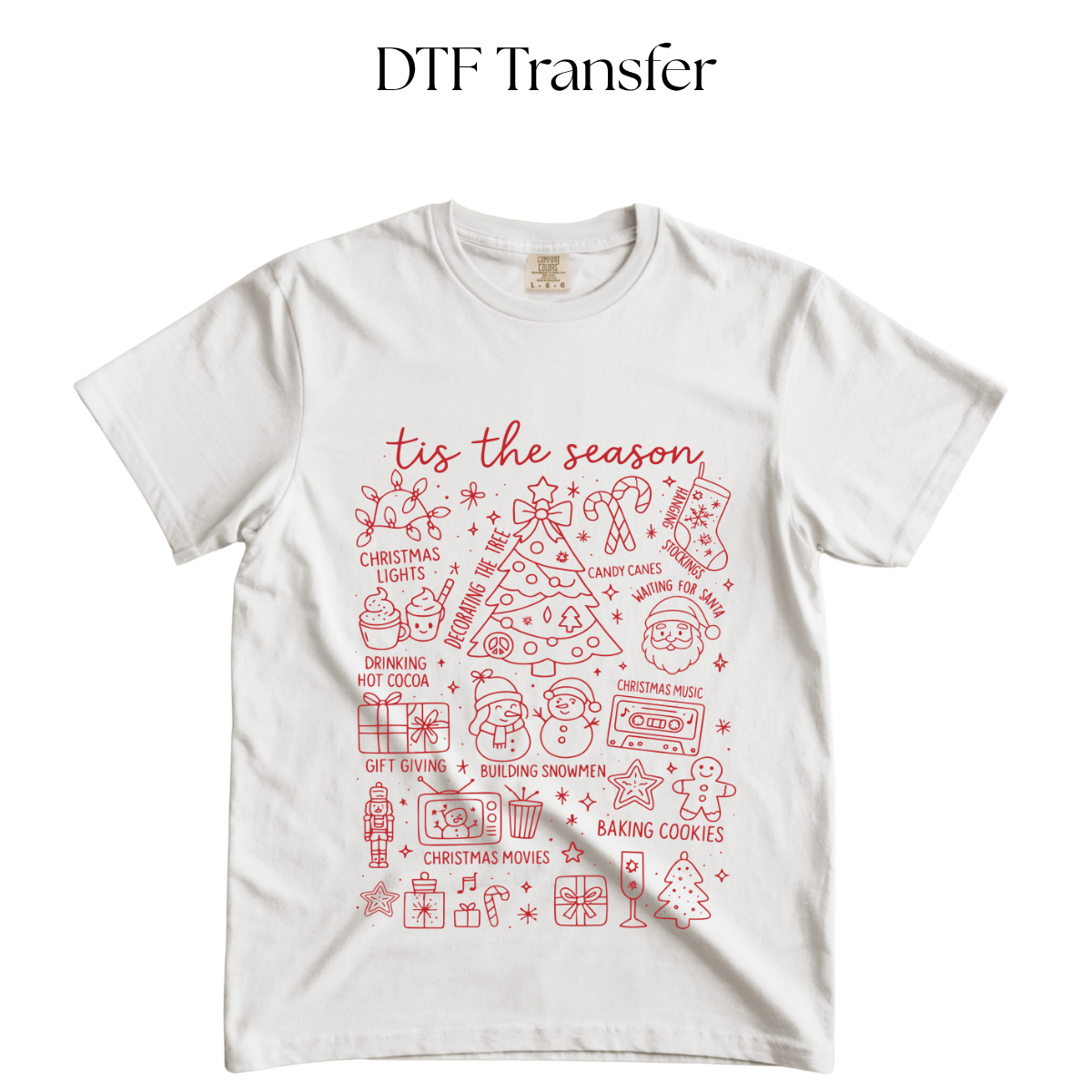 Tis the Season Red Single Color DTF Transfer