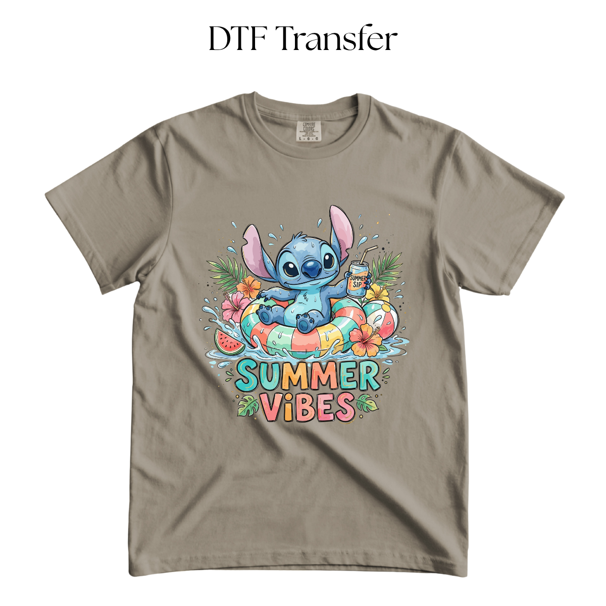 Summer Vibes Blue DTF Transfer