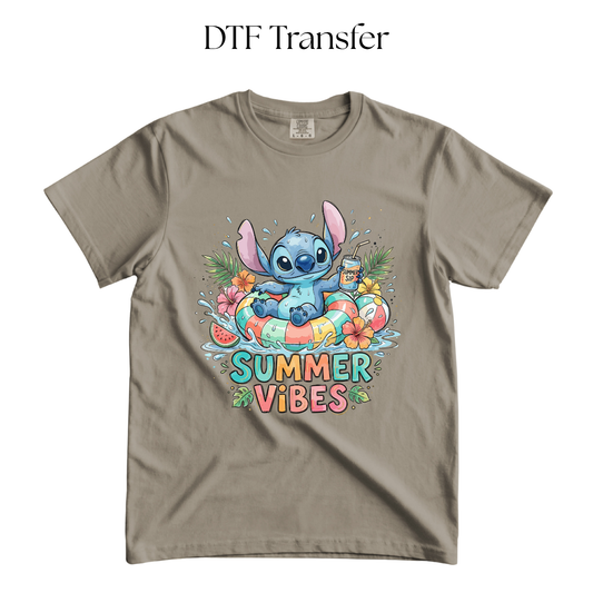 Summer Vibes Blue DTF Transfer