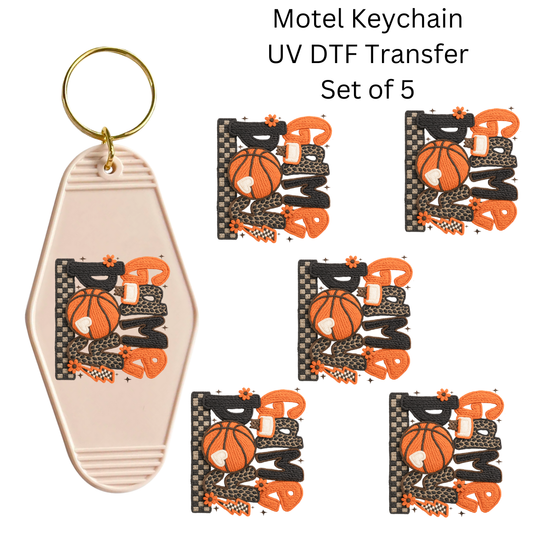 Basketball Game Day Set of 5 Keychain Transfers