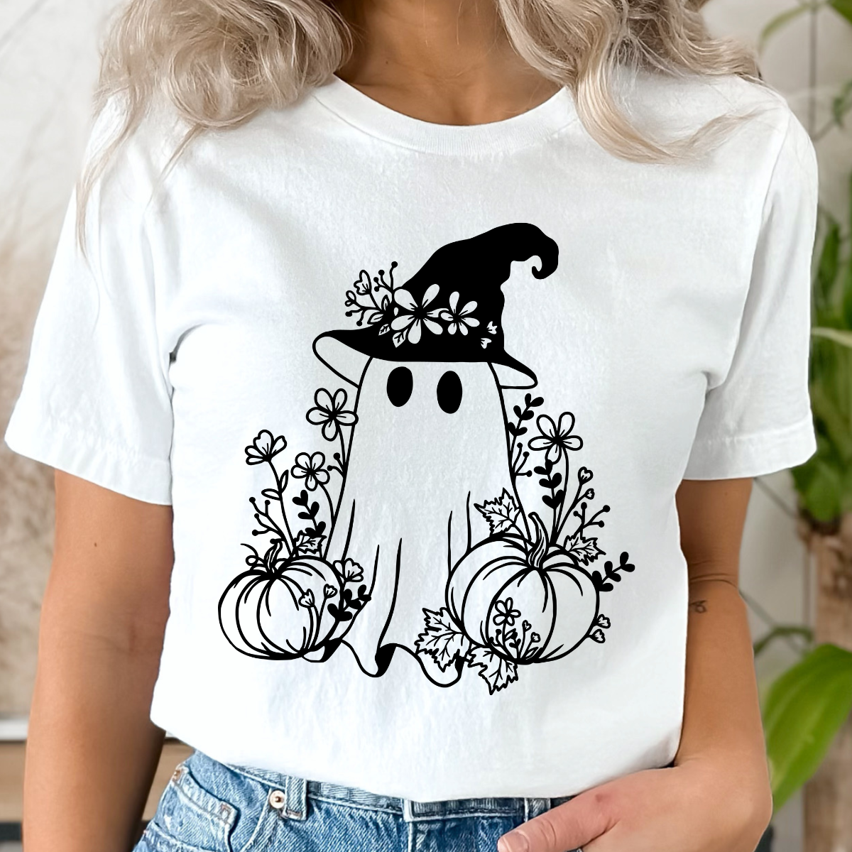 Ghost Witch Single Color DTF Transfer (Print to Order)