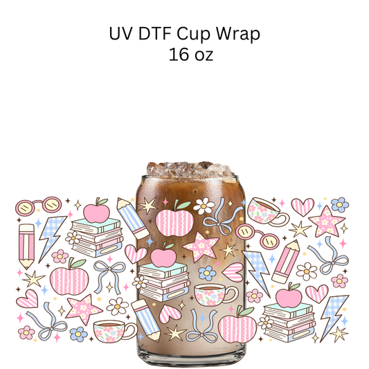 Plaid School Things UV DTF Cup Wrap