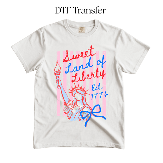 Land of Liberty Striped DTF TRANSFER