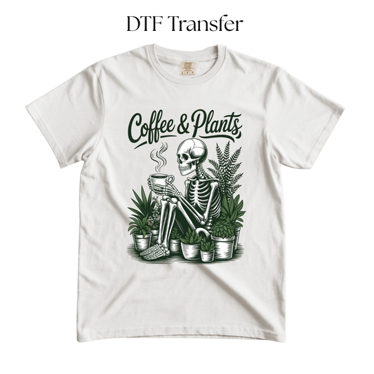 Coffee and Plants DTF Transfer