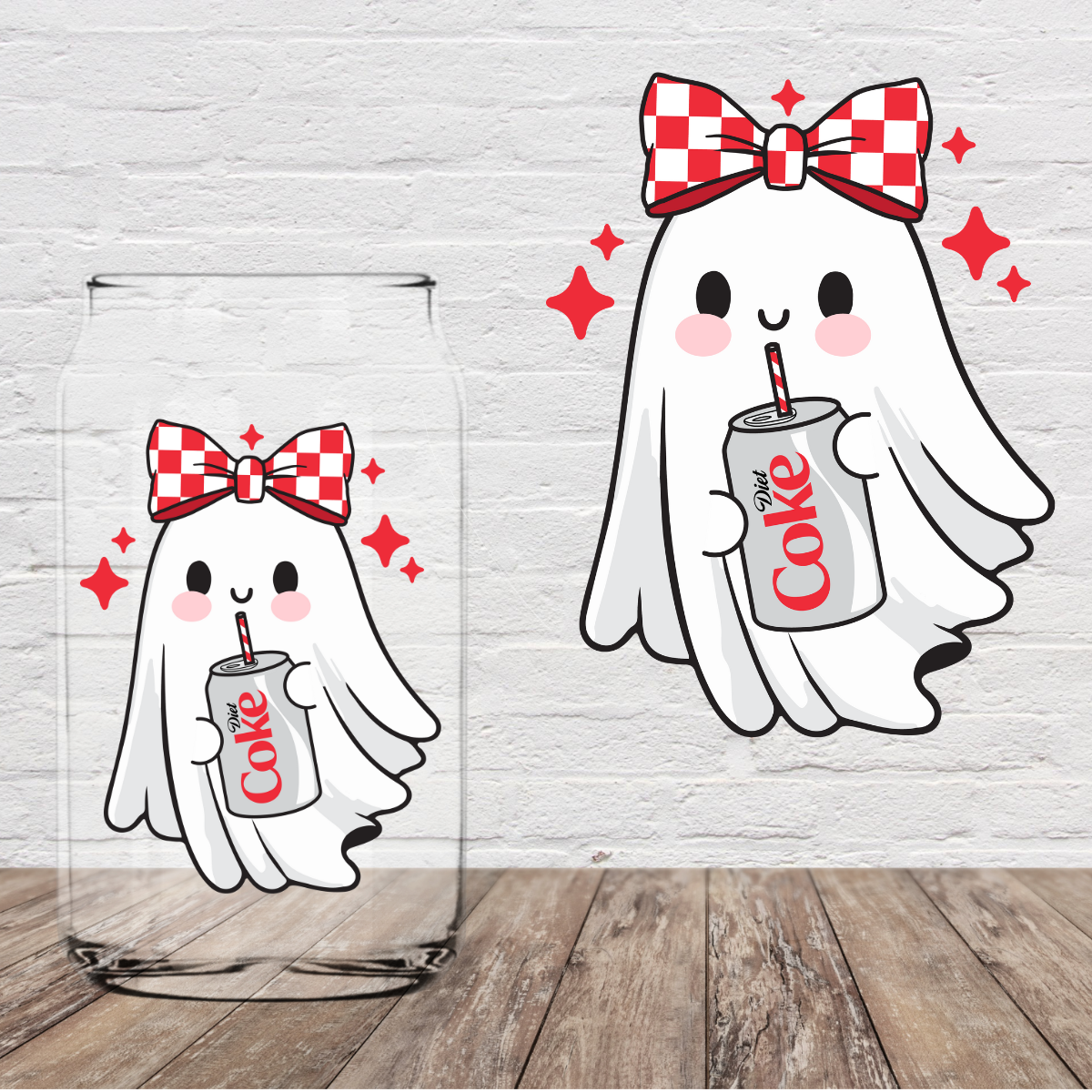 Diet Soda Ghostie 4" UV DTF (Print to Order)