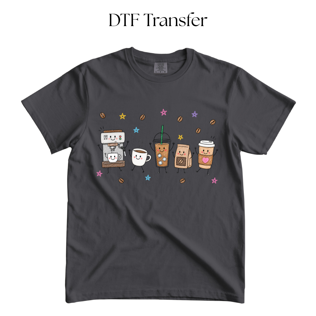 Coffee Doodle DTF Transfer