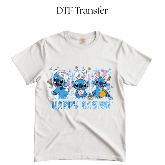 Blue Alien Easter DTF Transfer
