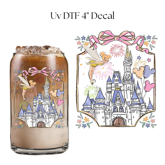 Enchanted Pastel Color Castle 4” UV DTF Decal