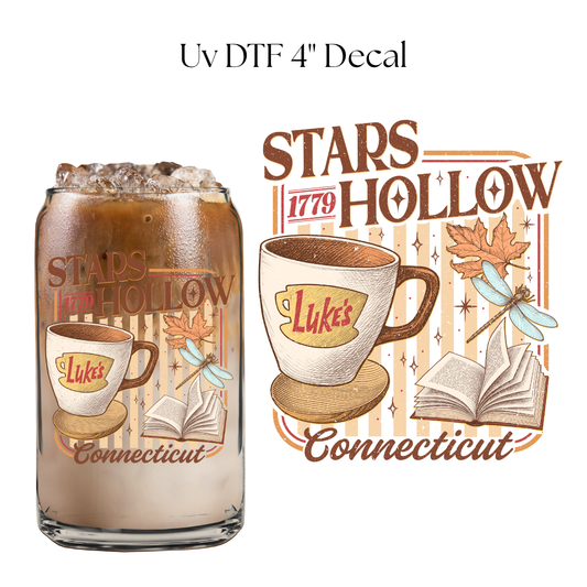 Stars Coffee Cup 4” UV DTF Decal
