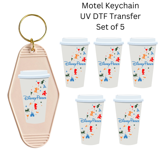 Enchanted Hot Coffee Set of 5 Keychain Transfers
