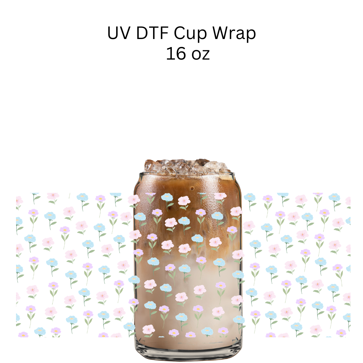 Flowers with Stems UV DTF Cup Wrap