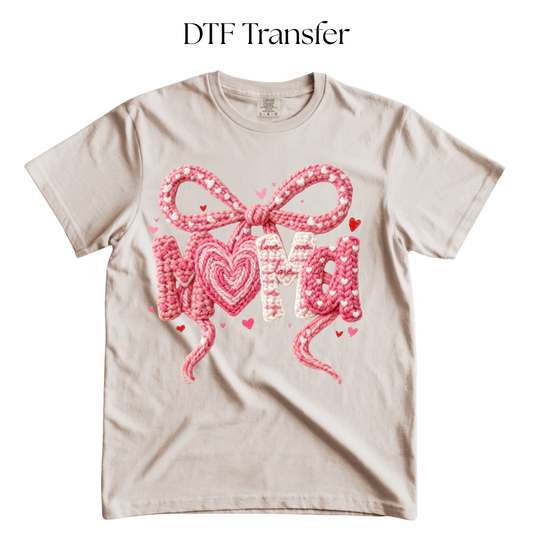 Valentines Mama Faux Yarn DTF Transfer