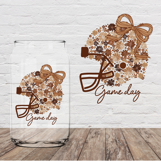 Floral Football Helmet 4" UV DTF (Print to Order)