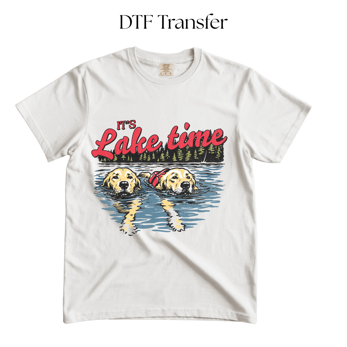 Dogs Its Lake Time DTF Transfer