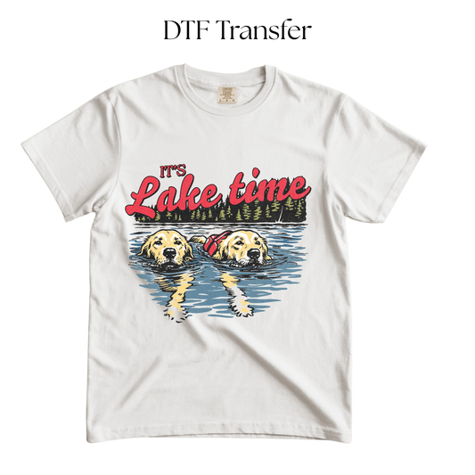 Dogs Its Lake Time DTF Transfer