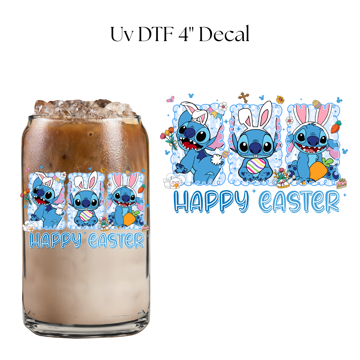 Blue Alien Easter 4” UV DTF Decal