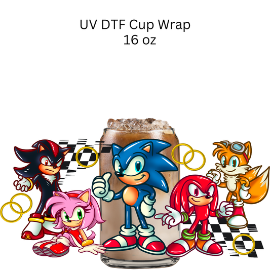 Fast Guy and Friends UV DTF Cup Wrap