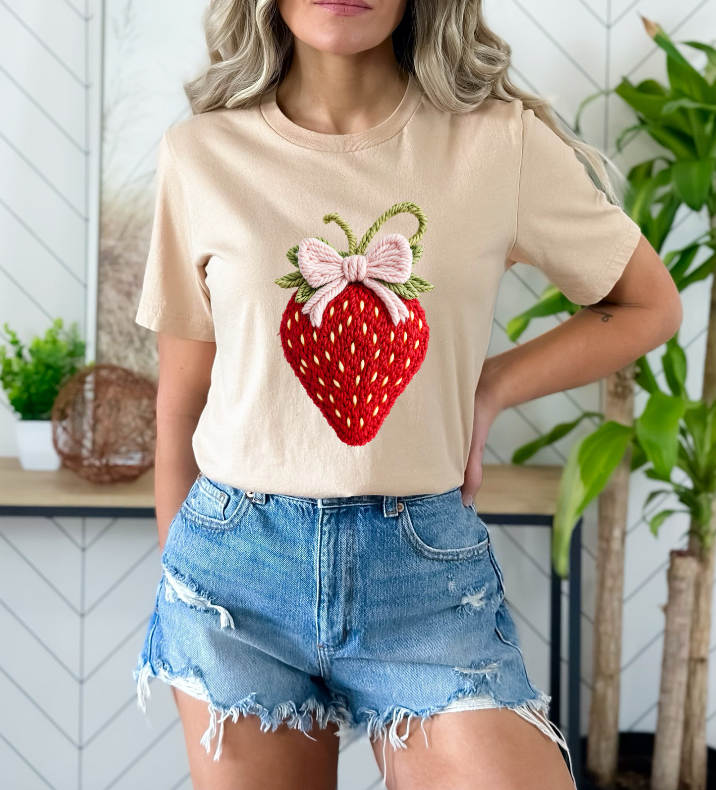 Fancy Strawberry (formerly known as: Faux Knitted Strawberry) DTF TRANSFER