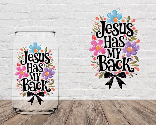 Jesus Has My Back Floral 4" UV DTF