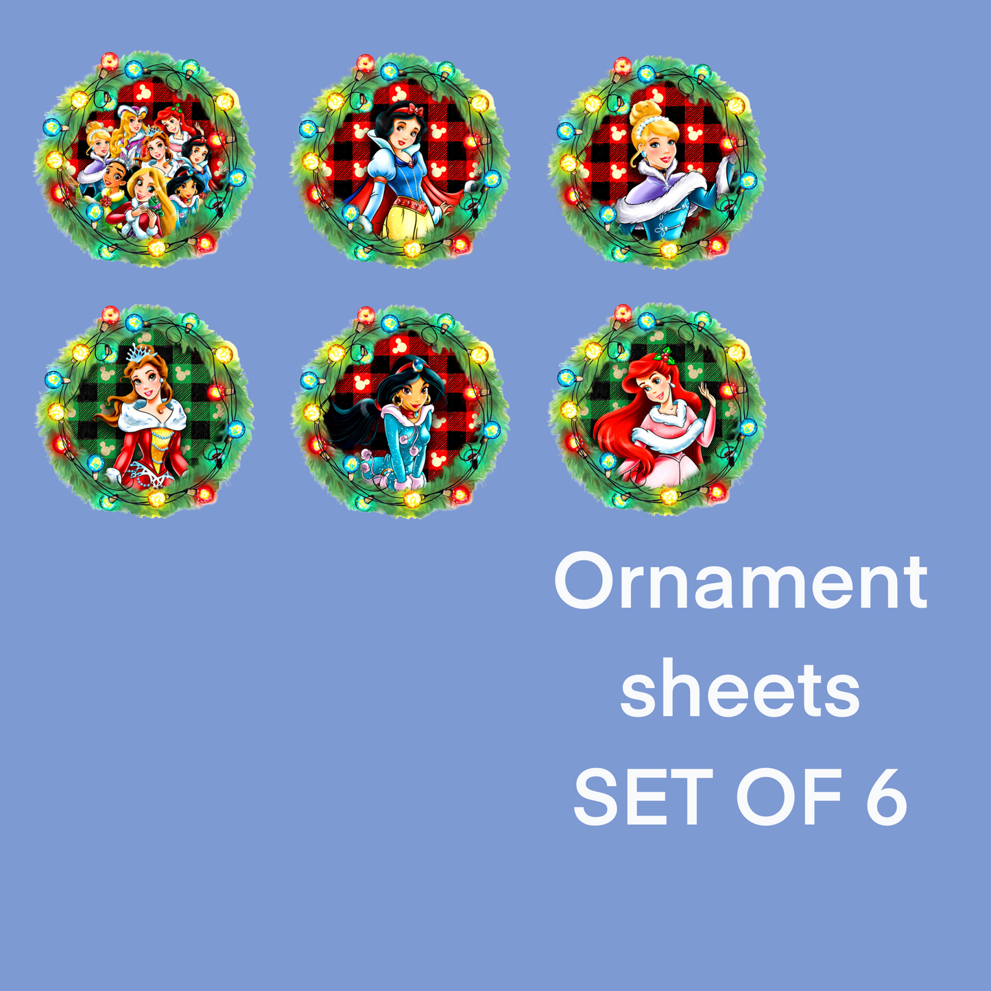 Magical Girls Six Ornament Sheet UV DTF DOUBLE SIDED