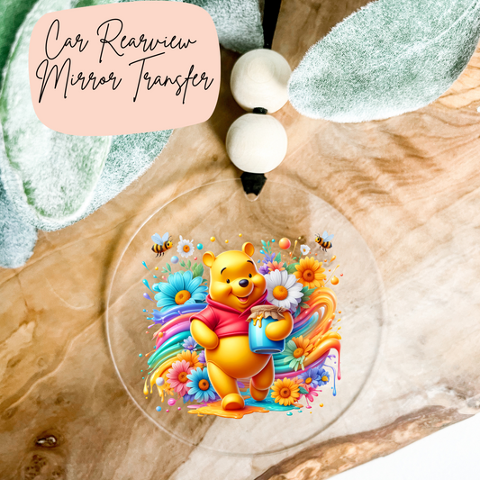 Colorful Bear Rear View Mirror UV DTF TRANSFER