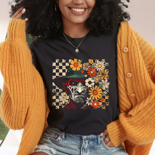 Floral Freddie (Press on Black) Dtf Transfer