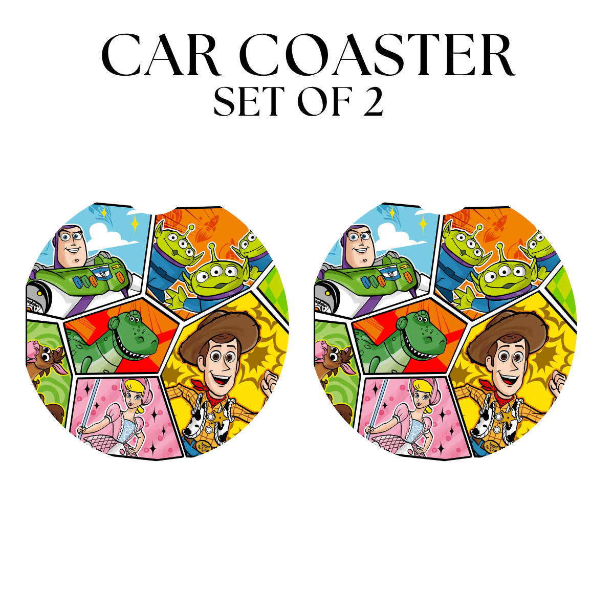 Colorful Story Friends UV DTF Car Coaster