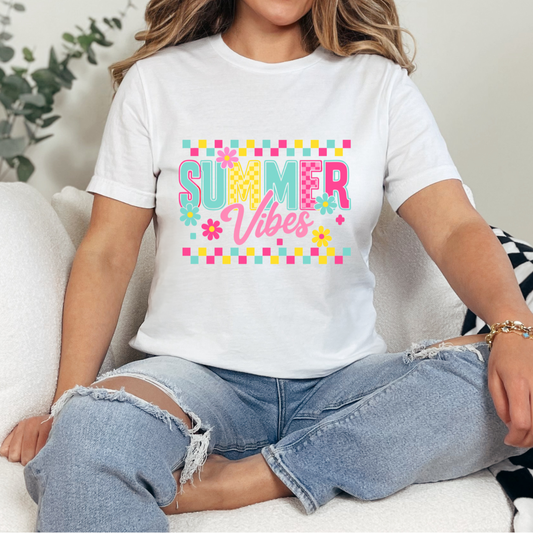 Summer Vibes Checkered DTF TRANSFER