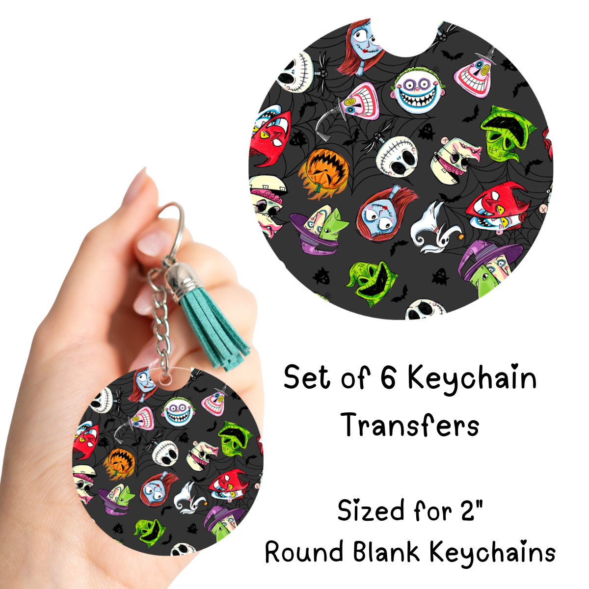 Nightmare Character Faces Keychain Transfer Set of 6