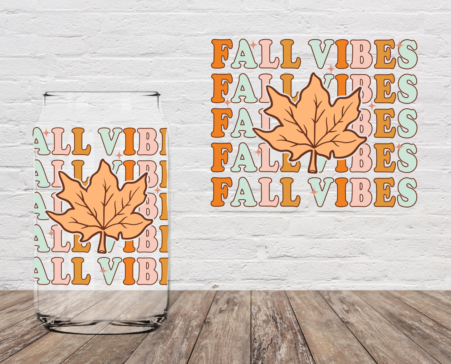 Fall Vibes Leaves 4" UV DTF