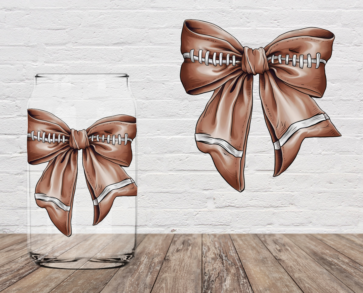 Football Bow 4" UV DTF