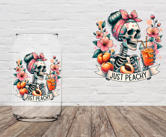 Just Peachy Skeleton 4" UV DTF DOUBLE SIDED