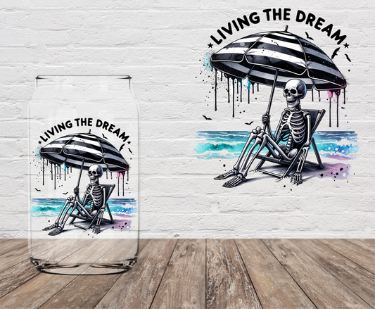 Living The Dream 4" UV DTF DOUBLE SIDED