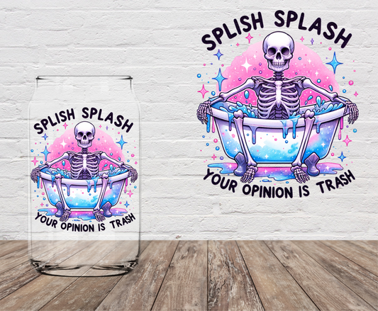 Splish Splash Skeleton 4" UV DTF DOUBLE SIDED