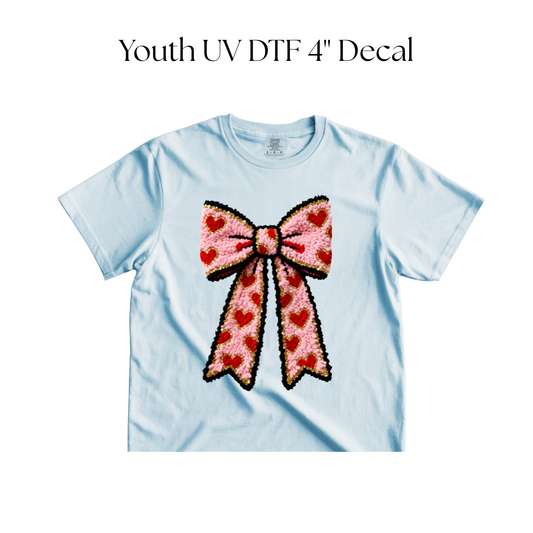 YOUTH Valentines Day Bow DTF Transfer
